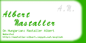 albert mastaller business card